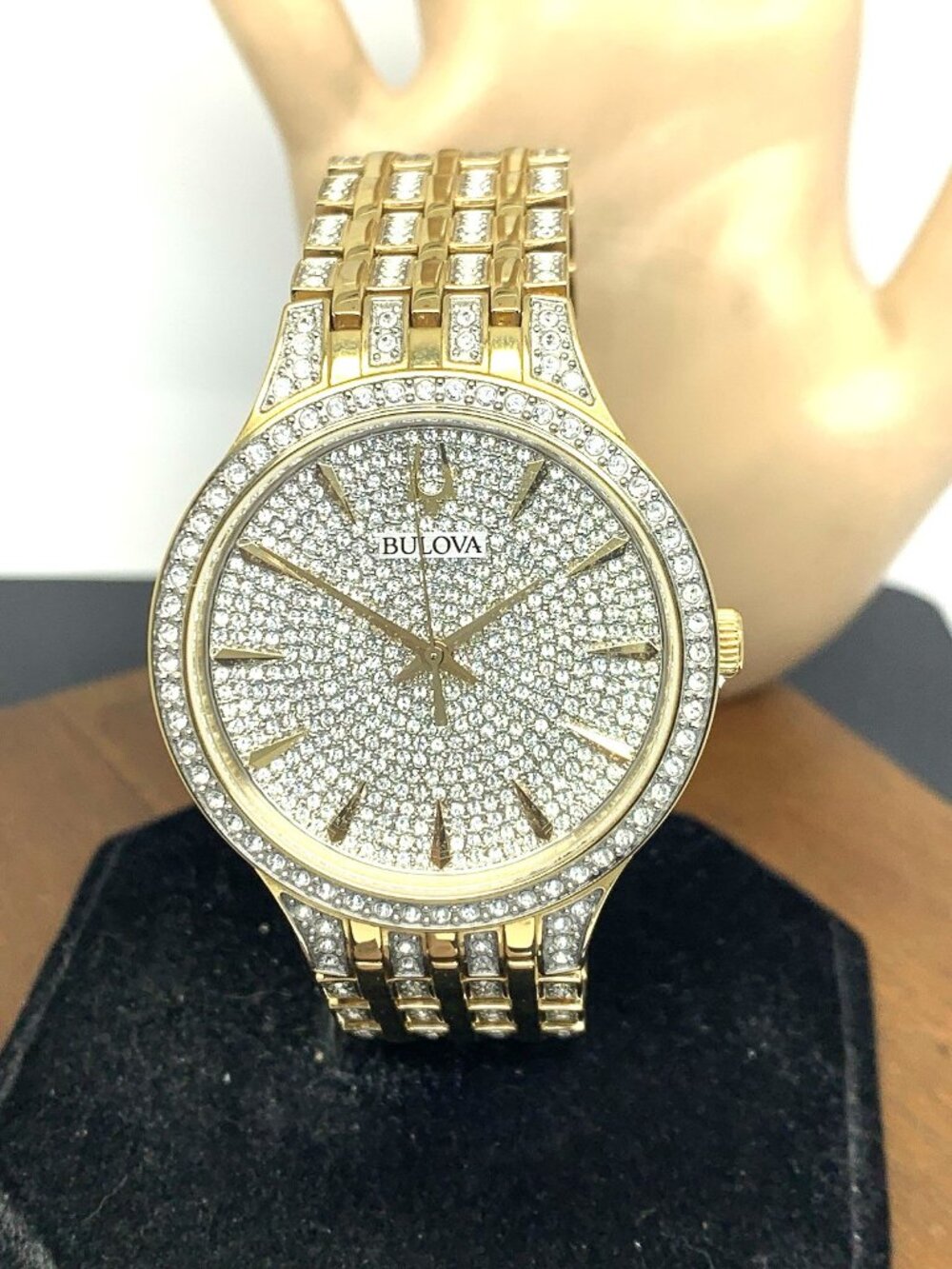 Bulova Men's Watch 98A229 Phantom Crystals Accented Gold Stainless Steel 40mm
